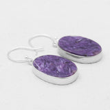 Charoite Silver Earrings