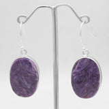 Charoite Silver Earrings