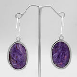 Charoite Silver Earrings