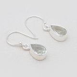 Green Amethyst Silver Earrings