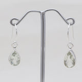 Green Amethyst Silver Earrings