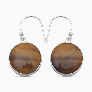 925 Sterling Silver Tiger Eye Earrings