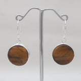 925 Sterling Silver Tiger Eye Earrings