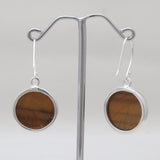925 Sterling Silver Tiger Eye Earrings