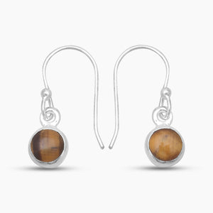 Tiger Eye Silver Earrings