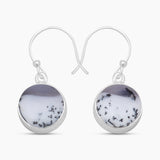 Dendritic Opal Silver Earrings