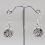 Dendritic Opal Silver Earrings