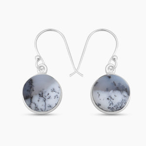 Dendritic Opal Silver Earrings
