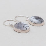 925 Sterling Silver Dendritic Opal Earrings
