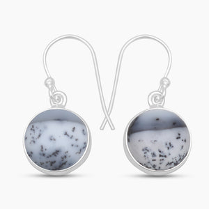 Dendritic Opal Silver Earrings