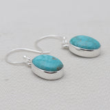 Mexican Turquoise Silver Plain Earrings