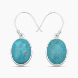 Mexican Turquoise Silver Plain Earrings