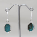 Mexican Turquoise Silver Plain Earrings