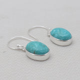 Mexican Turquoise Silver Plain Earrings