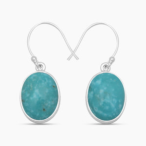 Mexican Turquoise Silver Plain Earrings