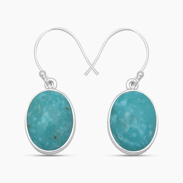 Mexican Turquoise Silver Plain Earrings