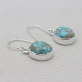 Mexican Turquoise Silver Plain Earrings