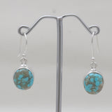 Mexican Turquoise Silver Plain Earrings
