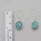 Mexican Turquoise Silver Plain Earrings