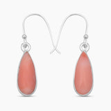 Pink Opal Silver Earrings