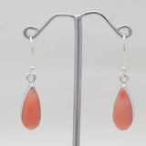 Pink Opal Silver Earrings