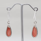 Pink Opal Silver Earrings