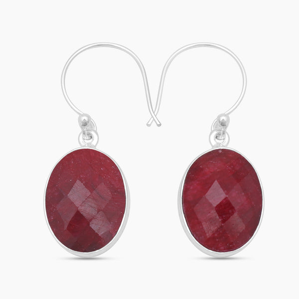 925 Sterling Silver Corundum Earrings