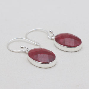 925 Sterling Silver Corundum Earrings