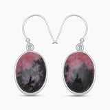 Rhodonite Silver Earrings