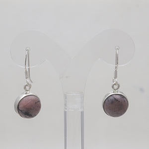 925 Sterling Silver Rhodonite Earrings