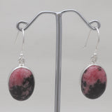 Rhodonite Silver Earrings
