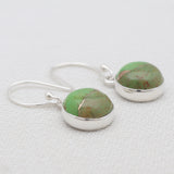 Green Copper Turquoise Silver Earrings