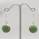 Green Copper Turquoise Silver Earrings