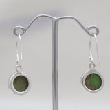 Green Copper Turquoise Silver Earrings