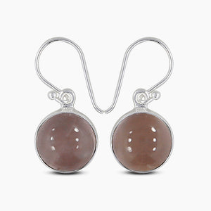 Natural Rose Quartz Silver Earrings