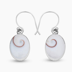 Shiva Eye Shell Silver Earrings