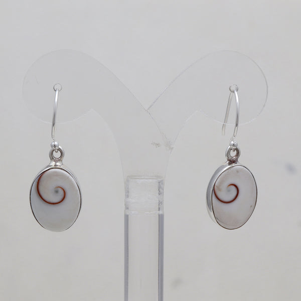 Shiva Eye Shell Silver Earrings