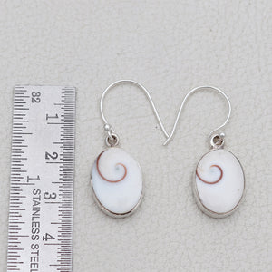 Shiva Eye Shell Silver Earrings