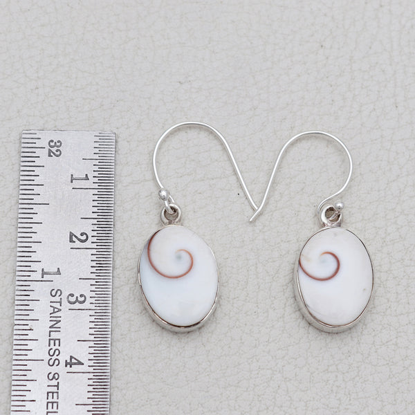 Shiva Eye Shell Silver Earrings