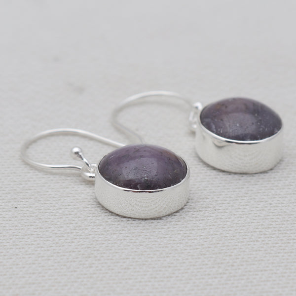 925 Sterling Silver Star Ruby Earrings