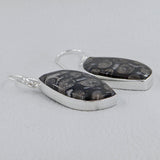 Black Coral Silver Plain Earrings