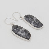 Black Coral Silver Plain Earrings