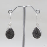 925 Sterling Silver Black Coral Earrings