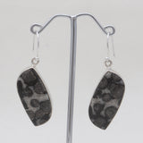 Black Coral Silver Plain Earrings