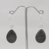925 Sterling Silver Black Coral Earrings