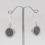 Natural Black Coral Silver Earrings