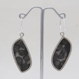 Black Coral Silver Plain Earrings