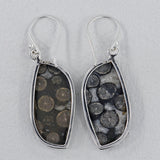 Black Coral Silver Plain Earrings