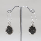 925 Sterling Silver Black Coral Earrings