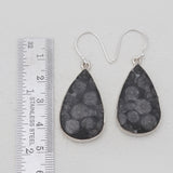 Black Coral Silver Plain Earrings